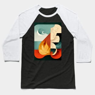 Four Abstract Elements Baseball T-Shirt